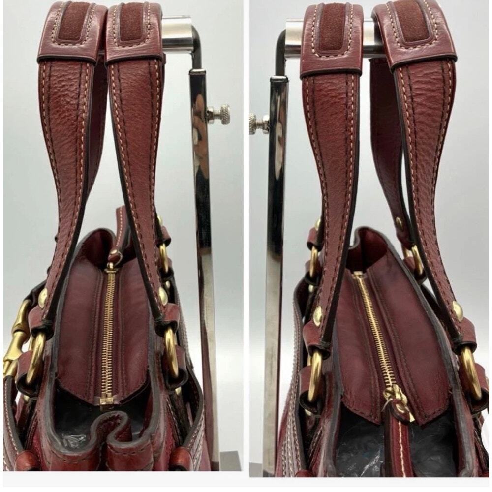 Coach Hampton Legacy Signature C Tote in Burgundy Red - Picture 6 of 8